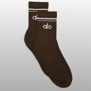 Alo Yoga Unisex Half-Crew Throwback Sock | Brown | Medium